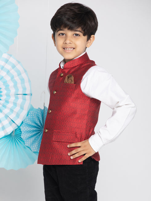 Boy's Maroon Nehru Jacket